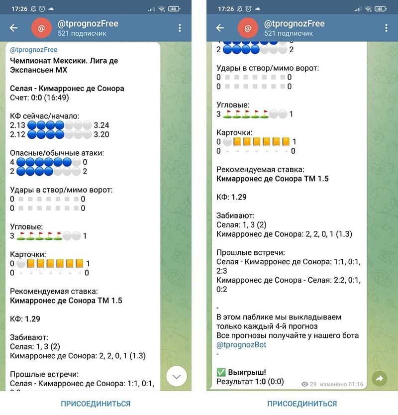 бот в телеграмме на тотал меньше